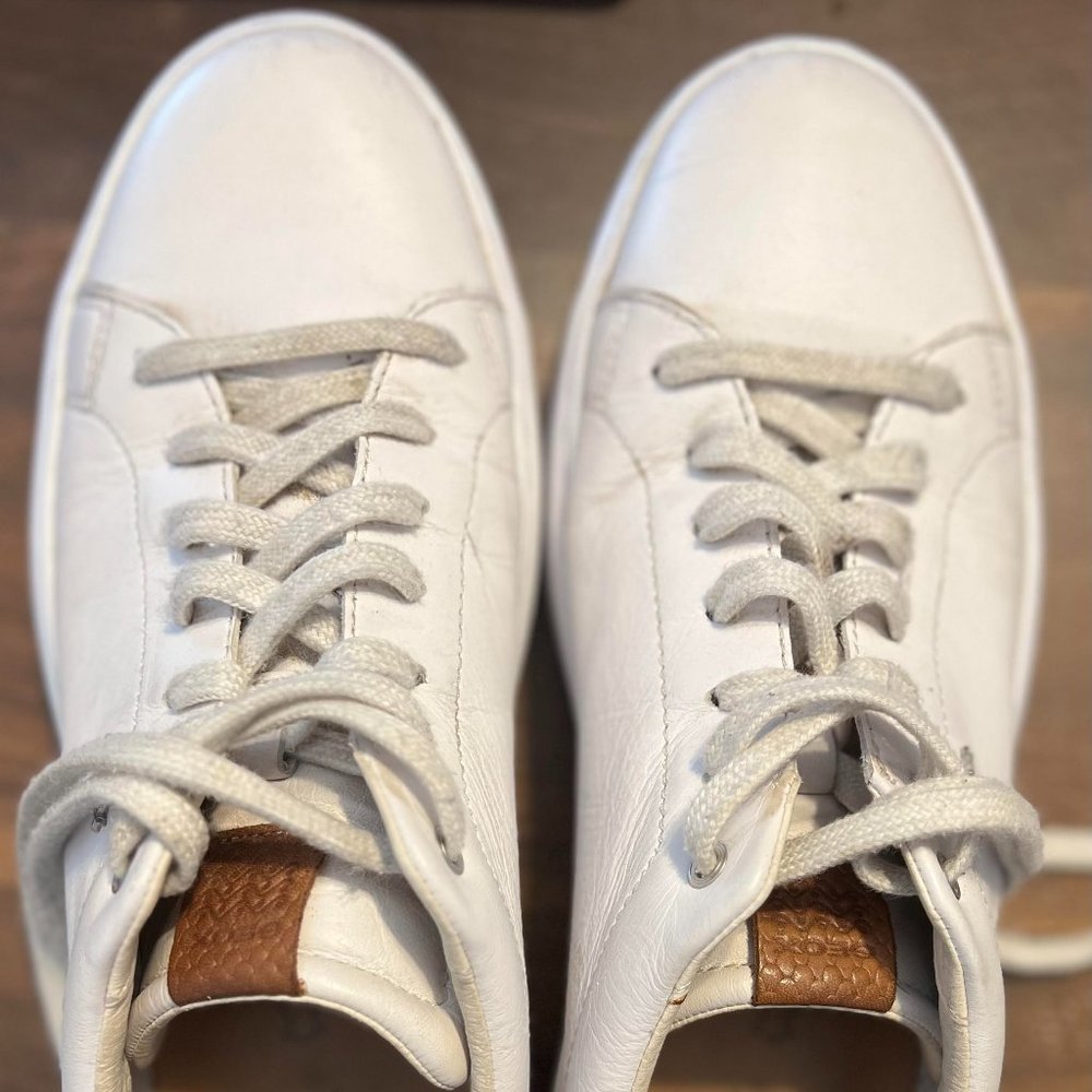 GEOX Respira - white leather sneakers - US Size 10